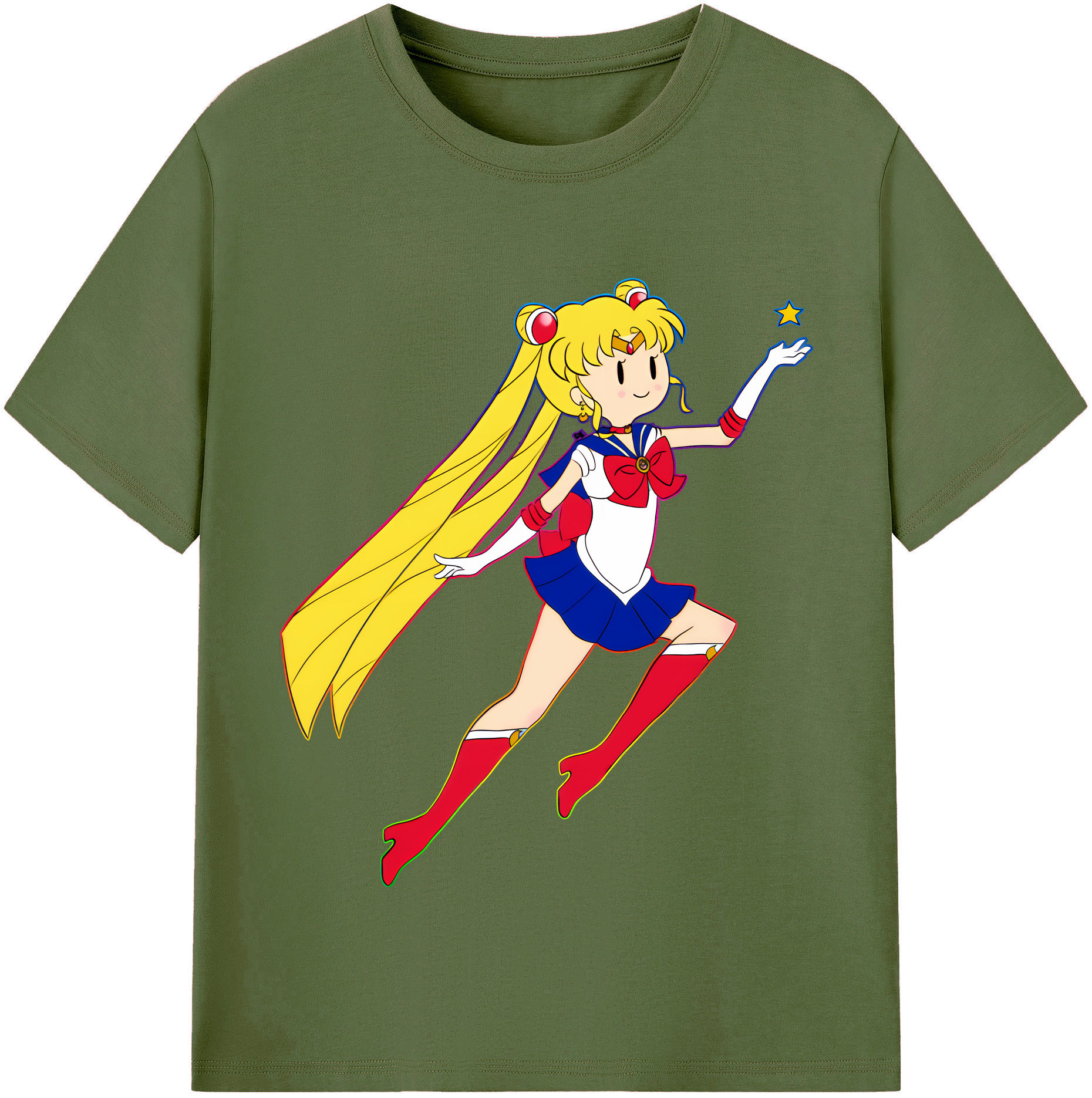 （画像用） 美少女戦士セーラームーン 月野 うさぎ つきの うさぎ Sailor Moon Tsukino Usagi 綿100％半袖Tシャツ（フロントプリント）